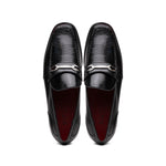 Marco Di Milano Hugo Lizard & Calfskin Bit Loafers Black