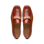 Marco Di Milano Hugo Lizard & Calfskin Bit Loafers Cognac