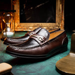 Marco Di Milano Hugo Lizard & Calfskin Bit Loafers Brown