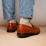 Marco Di Milano Hugo Lizard & Calfskin Bit Loafers Honey