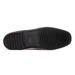 Marco Di Milano Hugo Sueded Ostrich Leg Bit Loafers Red / Black