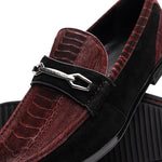 Marco Di Milano Hugo Sueded Ostrich Leg Bit Loafers Wine / Black