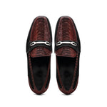 Marco Di Milano Hugo Sueded Ostrich Leg Bit Loafers Wine / Black