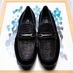 Marco Di Milano Hugo Sueded Ostrich Leg Bit Loafers Black