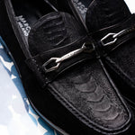 Marco Di Milano Hugo Sueded Ostrich Leg Bit Loafers Black