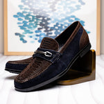 Marco Di Milano Hugo Sueded Ostrich Leg Bit Loafers Brown / Navy
