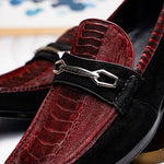 Marco Di Milano Hugo Sueded Ostrich Leg Bit Loafers Wine / Black