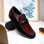 Marco Di Milano Hugo Sueded Ostrich Leg Bit Loafers Wine / Black