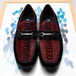 Marco Di Milano Hugo Sueded Ostrich Leg Bit Loafers Wine / Black