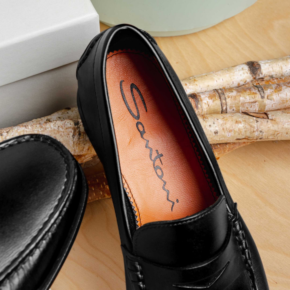 Santoni Ikangia U1 Penny Loafers Black