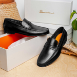 Santoni Ikangia U1 Penny Loafers Black