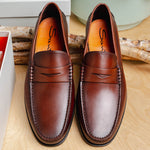 Santoni Ikangia U1 Penny Loafer Shoes Brown