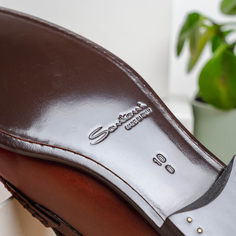 Santoni Penny Loafer Shoes Brown