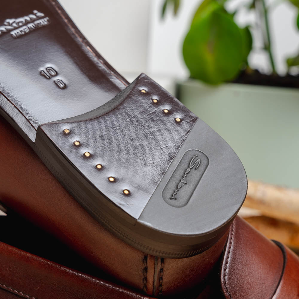 Santoni Penny Loafer Shoes Brown
