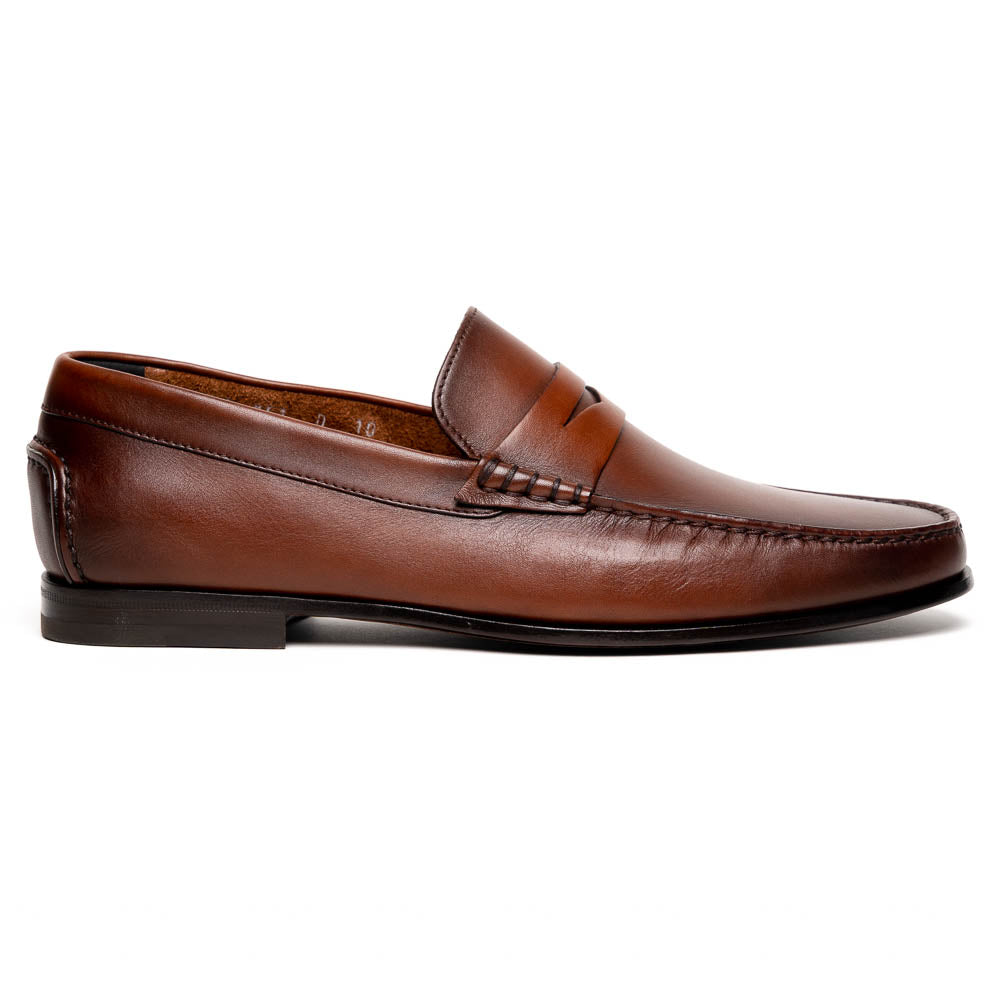 Santoni Penny Loafer Shoes Brown