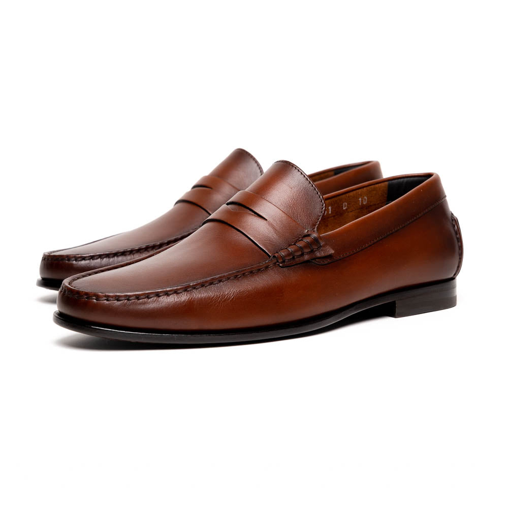 Santoni Ikangia U1 Penny Loafer Shoes Brown