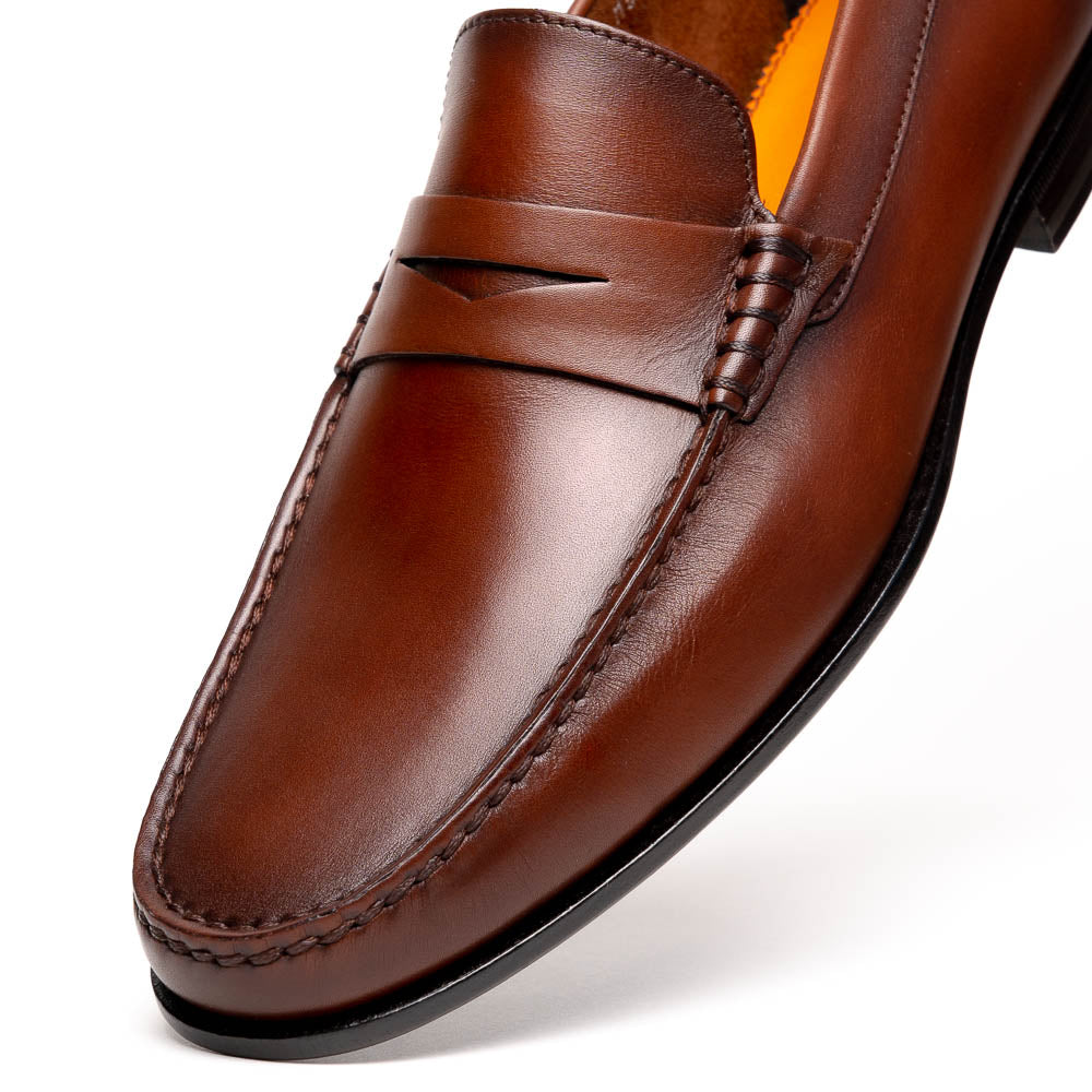 Santoni Penny Loafer Shoes Brown