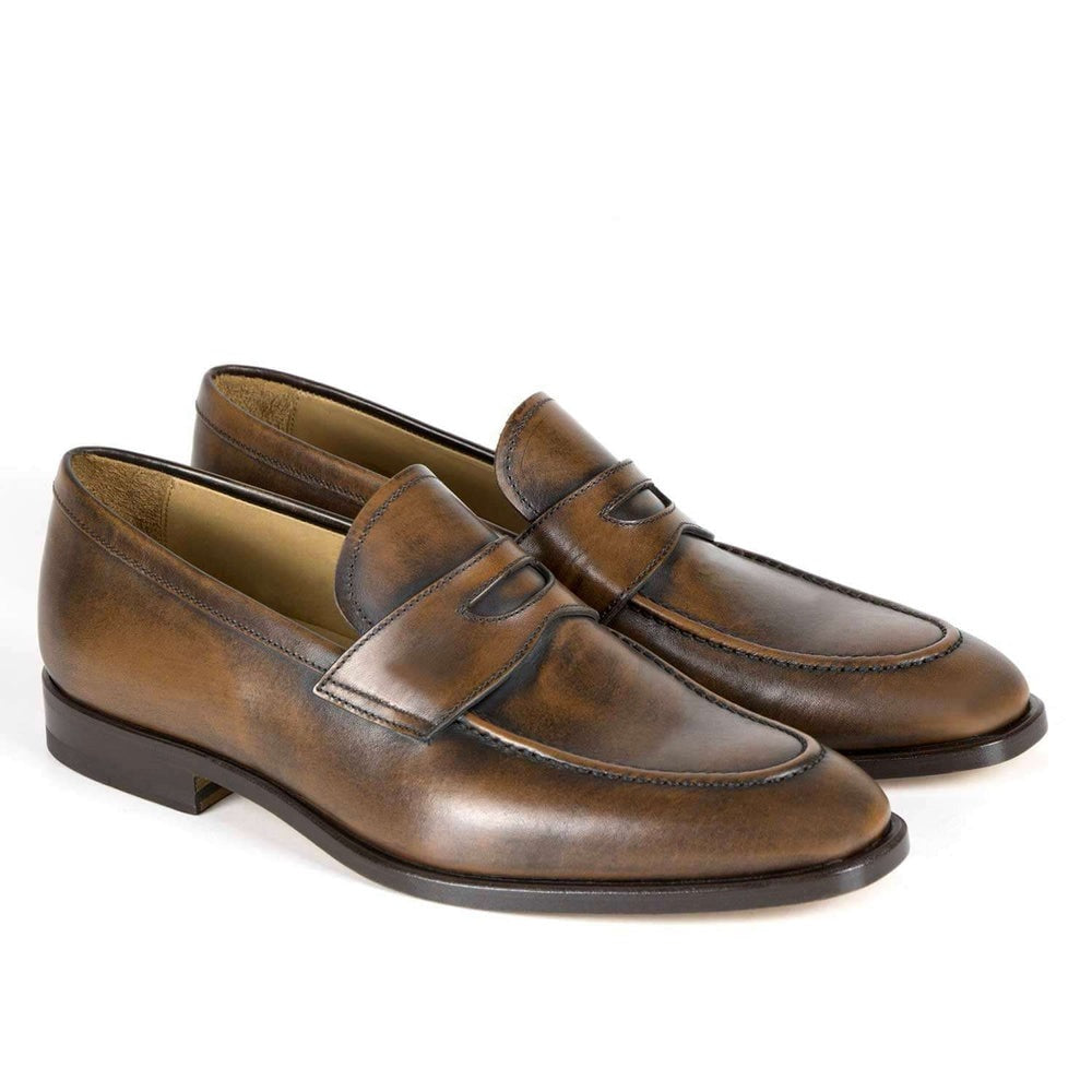 Il Gergo Broker Penny Loafers Polished Dark Brown
