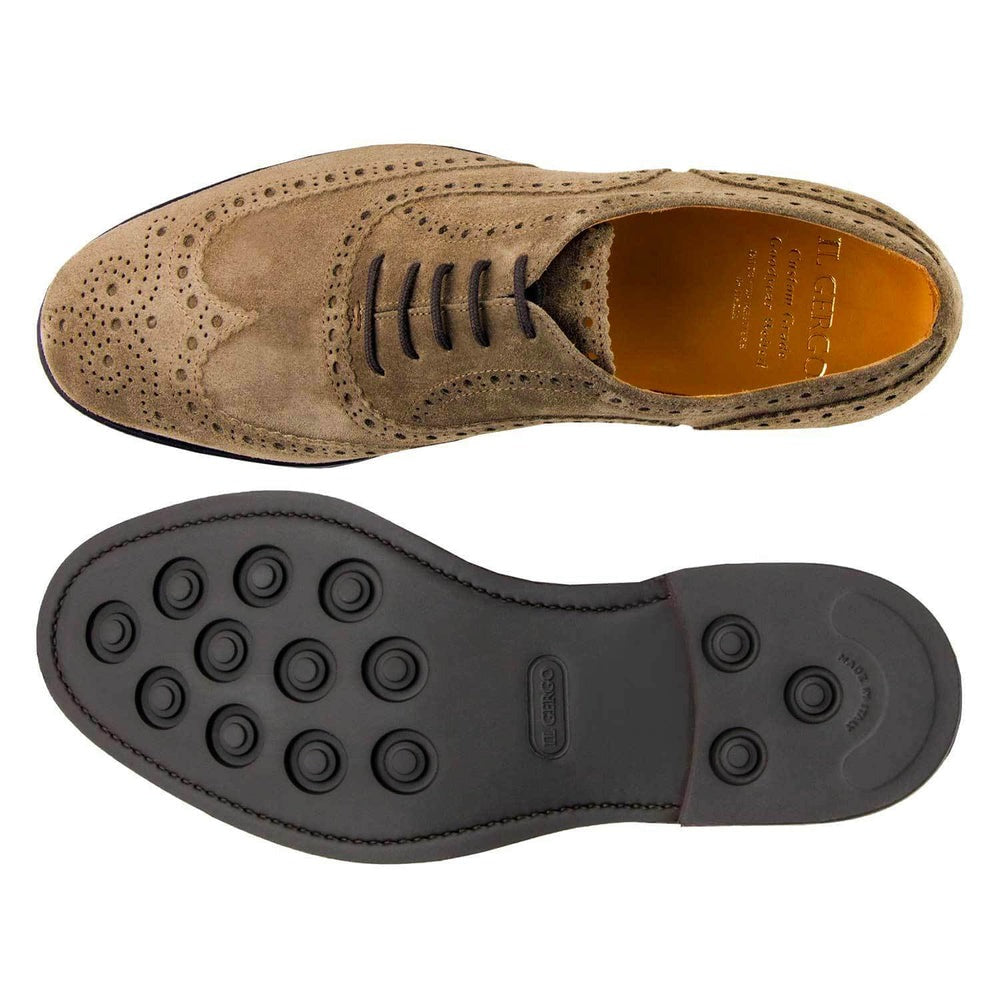 Il Gergo Consultant Wingtip Shoes Suede Tabacco