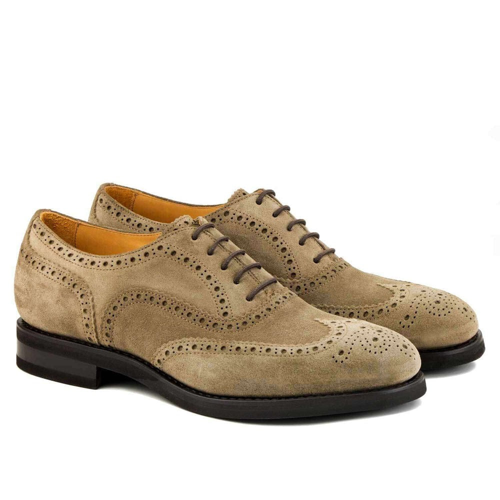 Il Gergo Consultant Wingtip Shoes Suede Tabacco