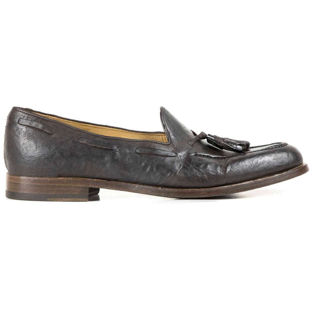 Il Gergo Deputy Tassel Loafers Washed Dark Brown
