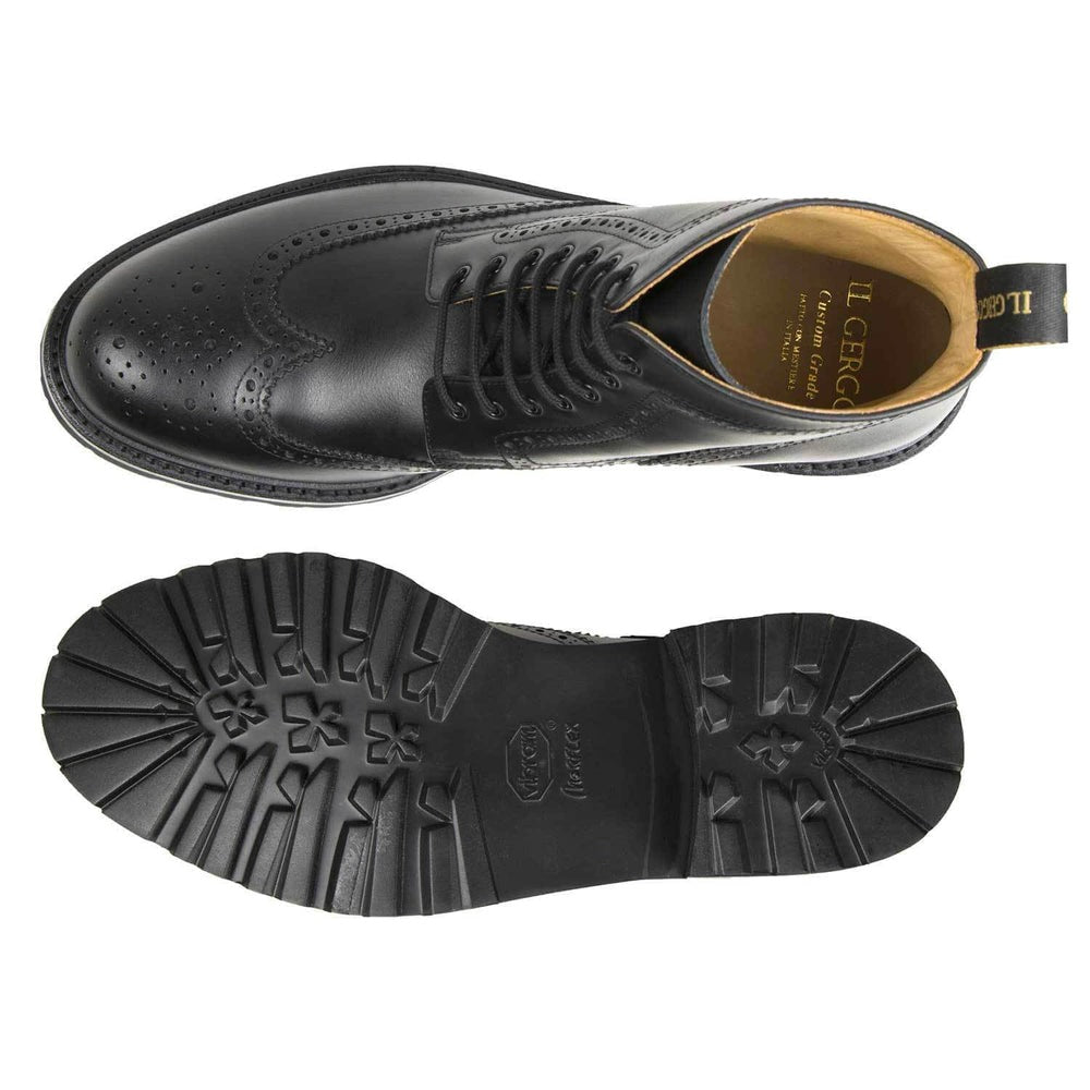 Il Gergo Essex Wingtip Boots Brushed Black