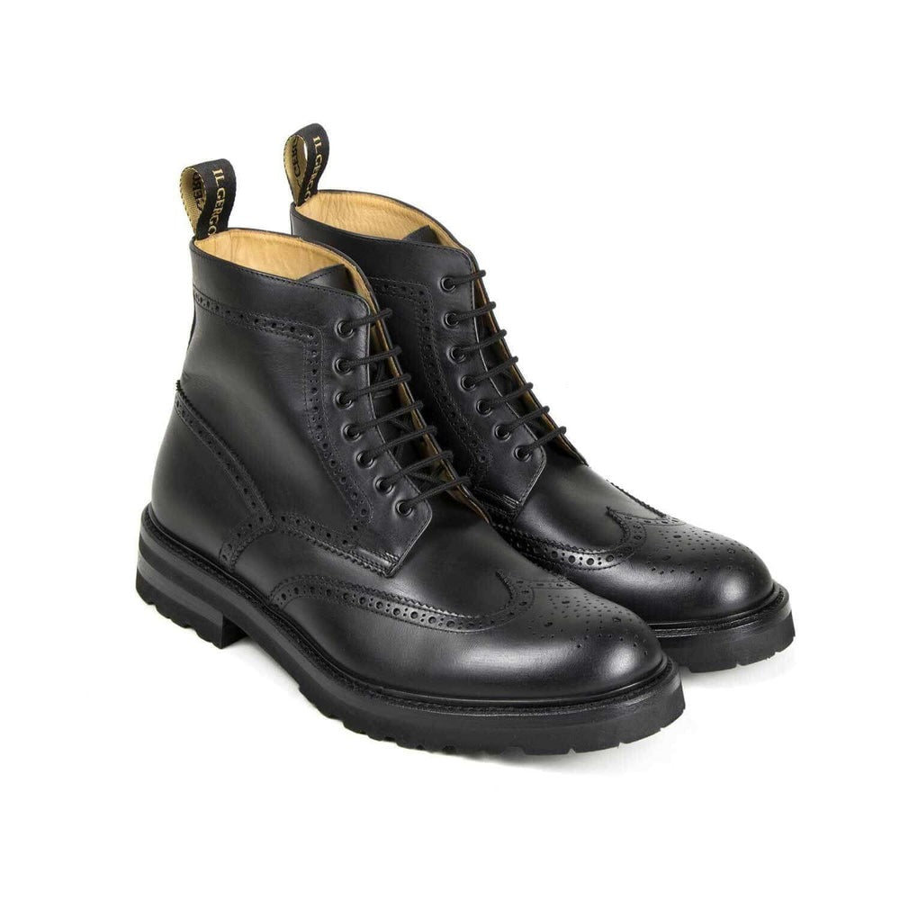 Il Gergo Essex Wingtip Boots Brushed Black