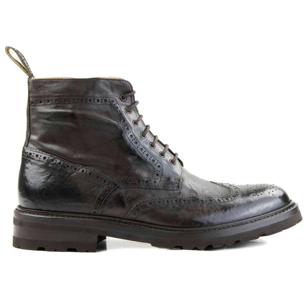 Il Gergo Essex Wingtip Boots Washed Dark Brown