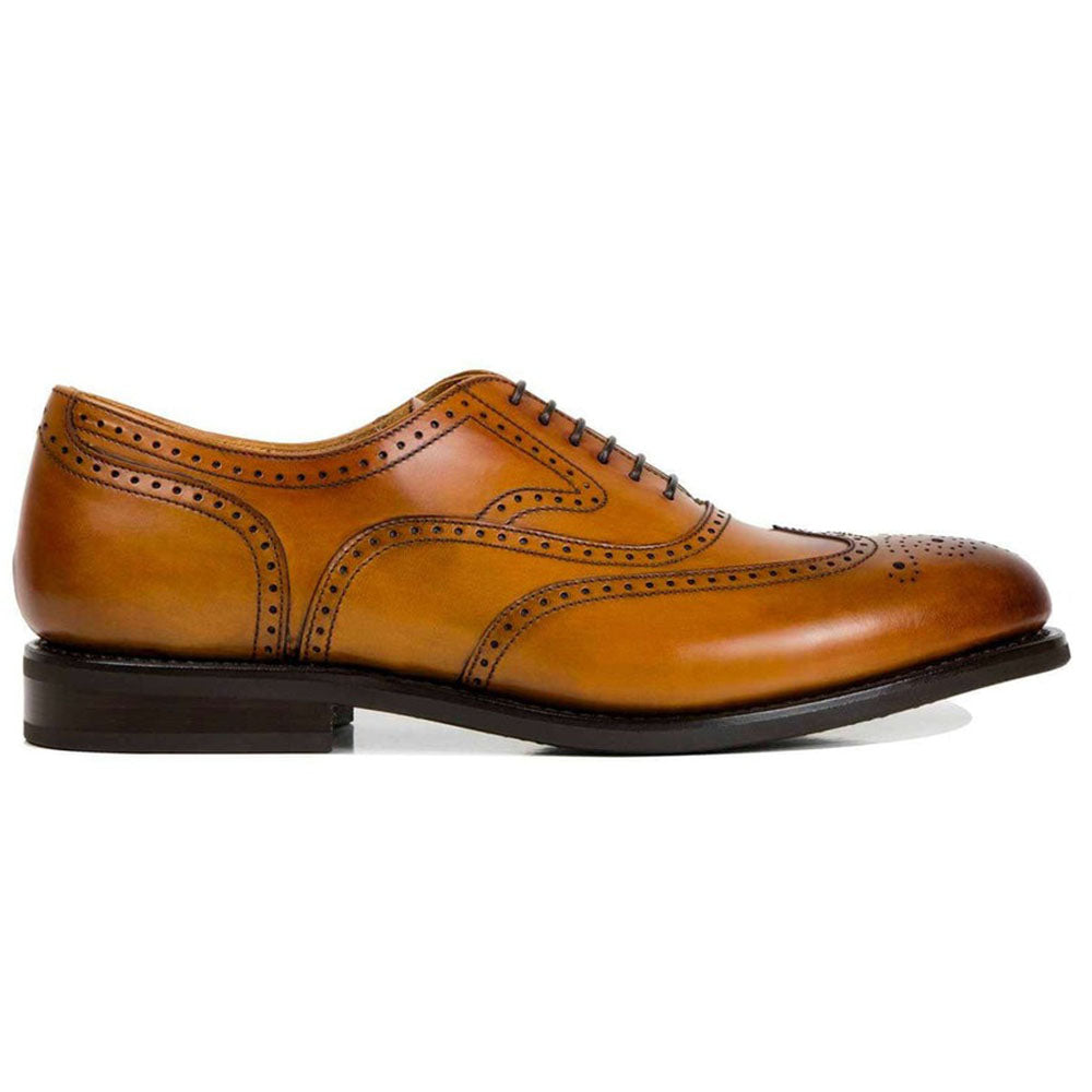 Il Gergo Guitar Wingtip Polished Aged Camel | MensDesignerShoe.com