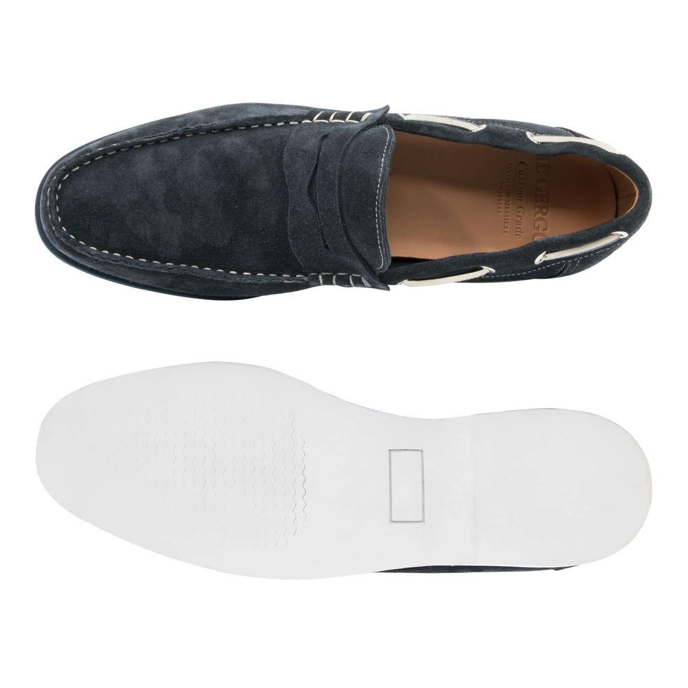 Il Gergo Herman Boat Shoes Reversed Blue