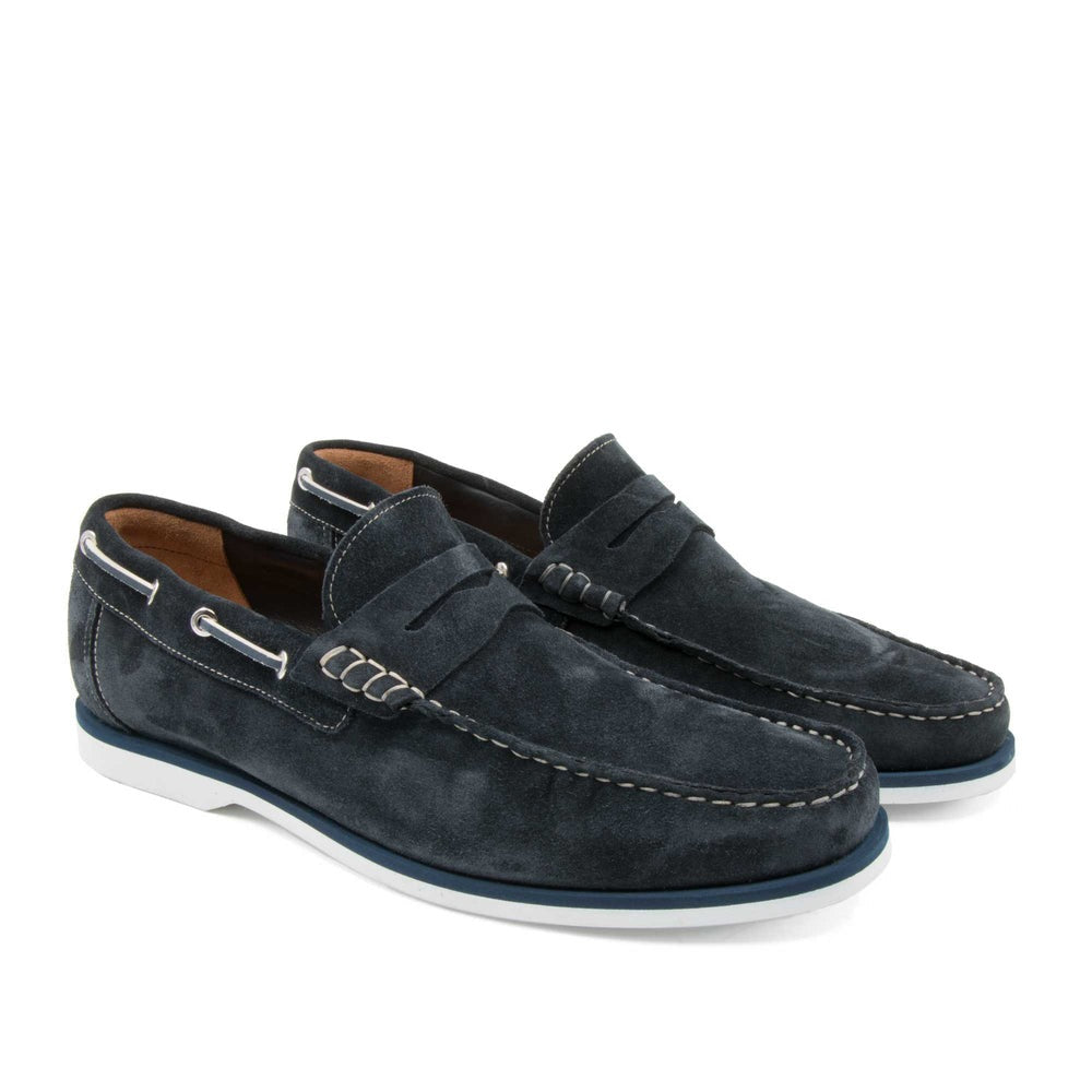 Il Gergo Herman Boat Shoes Reversed Blue