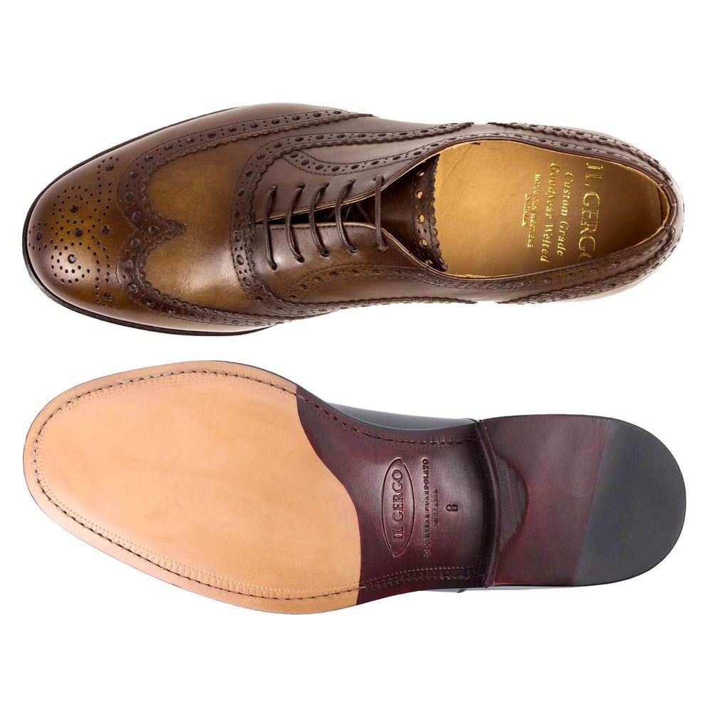 Il Gergo Imperial Wingtip Shoes Deco Dark Brown