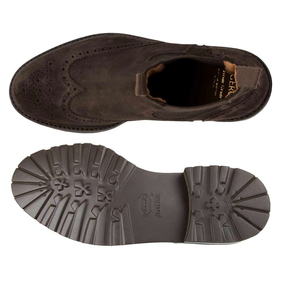 Il Gergo Kent Suede Wingtip Boots Dark Brown
