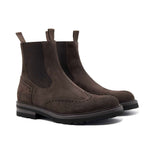 Il Gergo Kent Suede Wingtip Boots Dark Brown