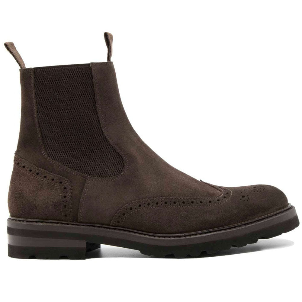 Il Gergo Kent Suede Wingtip Boots Dark Brown