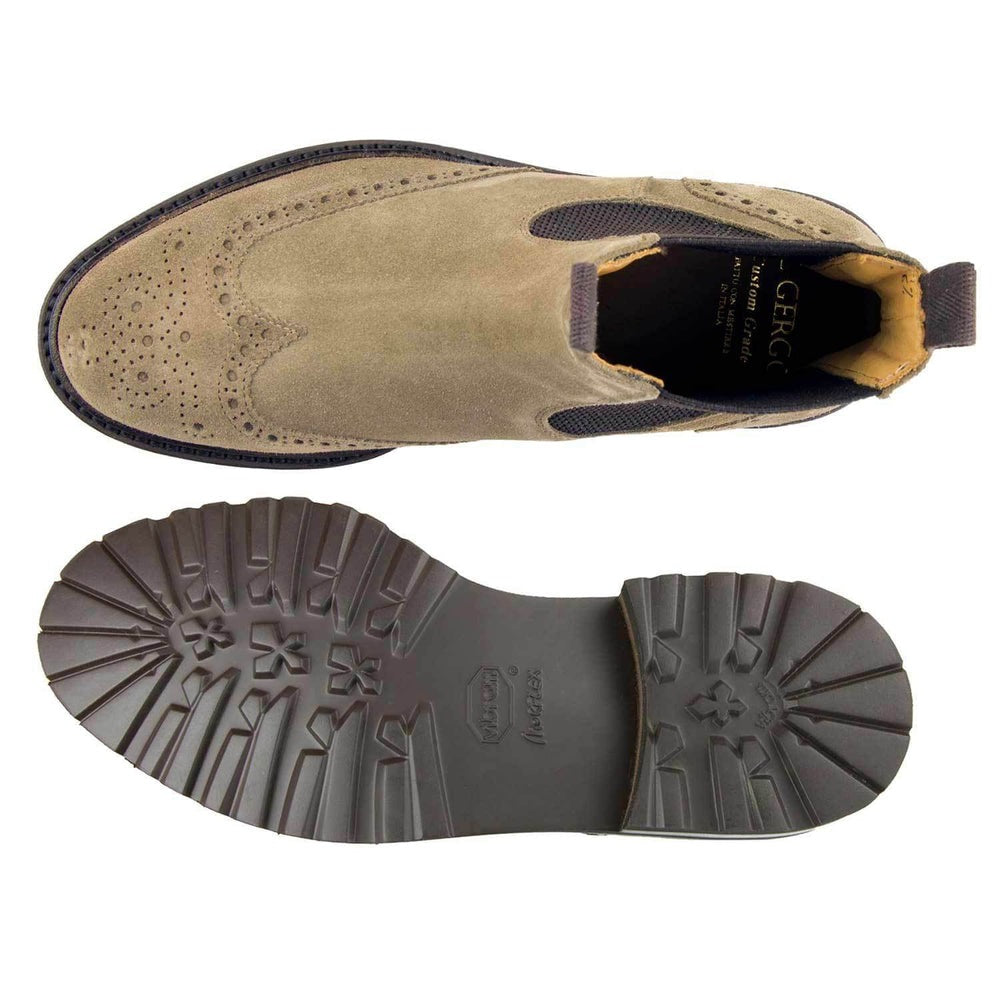Il Gergo Kent Suede Wingtip Boots Dark Tabacco