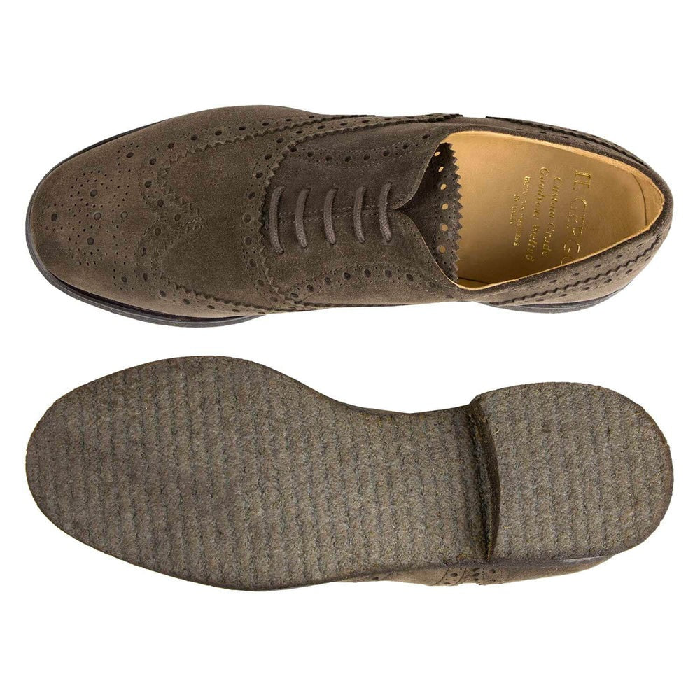 Il Gergo Lawyer Wingtip Suede Dark Brown