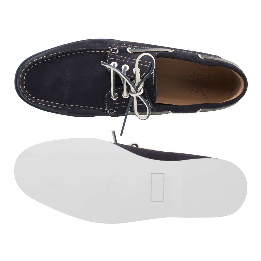 Il Gergo Nathan Boat Shoes Reversed Blue