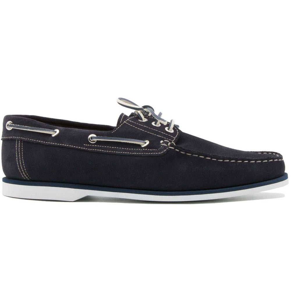 Il Gergo Nathan Boat Shoes Reversed Blue | MensDesignerShoe.com