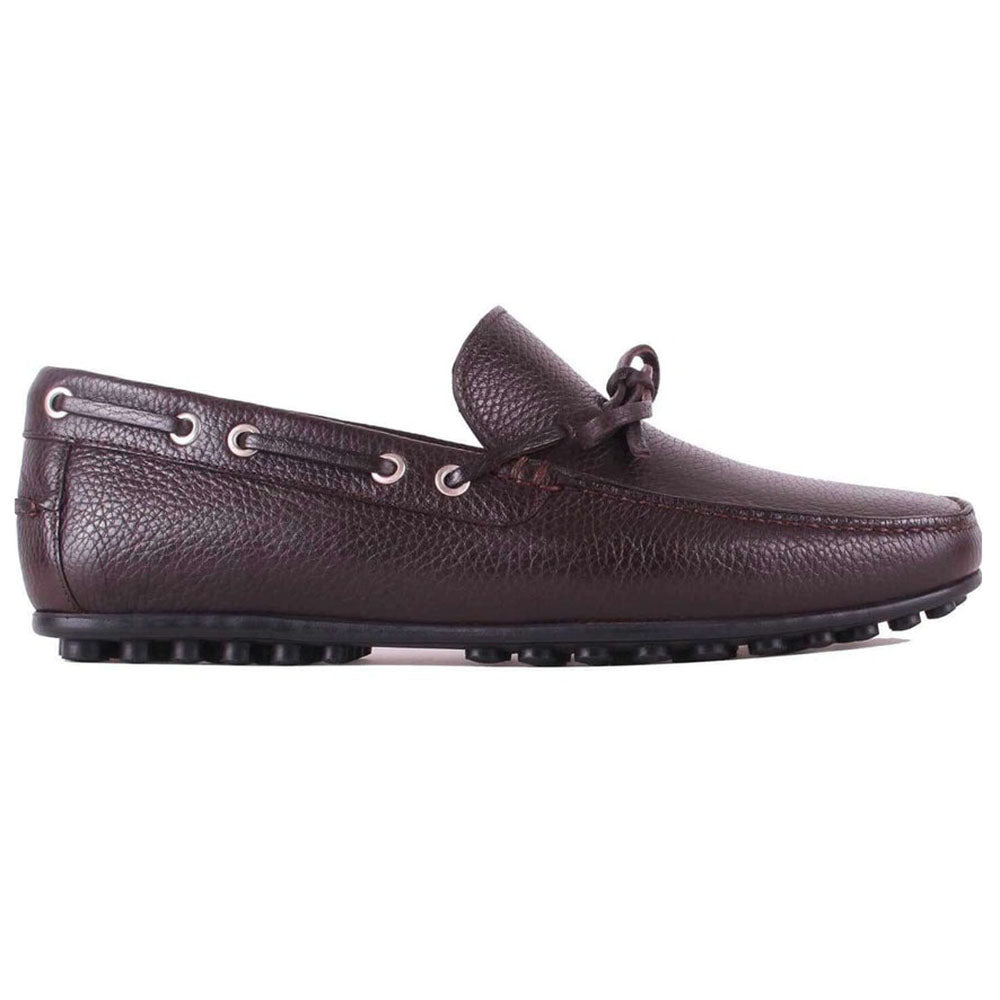 Il Gergo Shuma Driver Moccasin Grain Coffee | MensDesignerShoe.com
