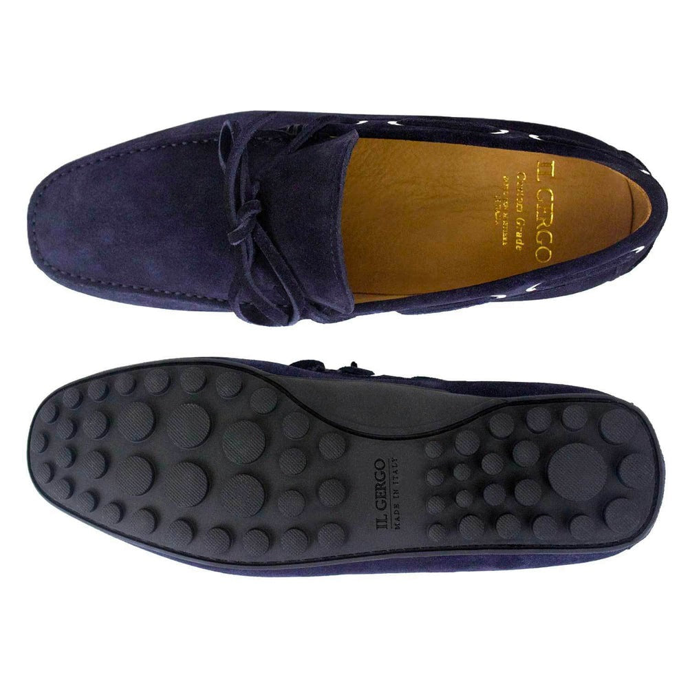 Il Gergo Shuma Driver Moccasin Suede Blue