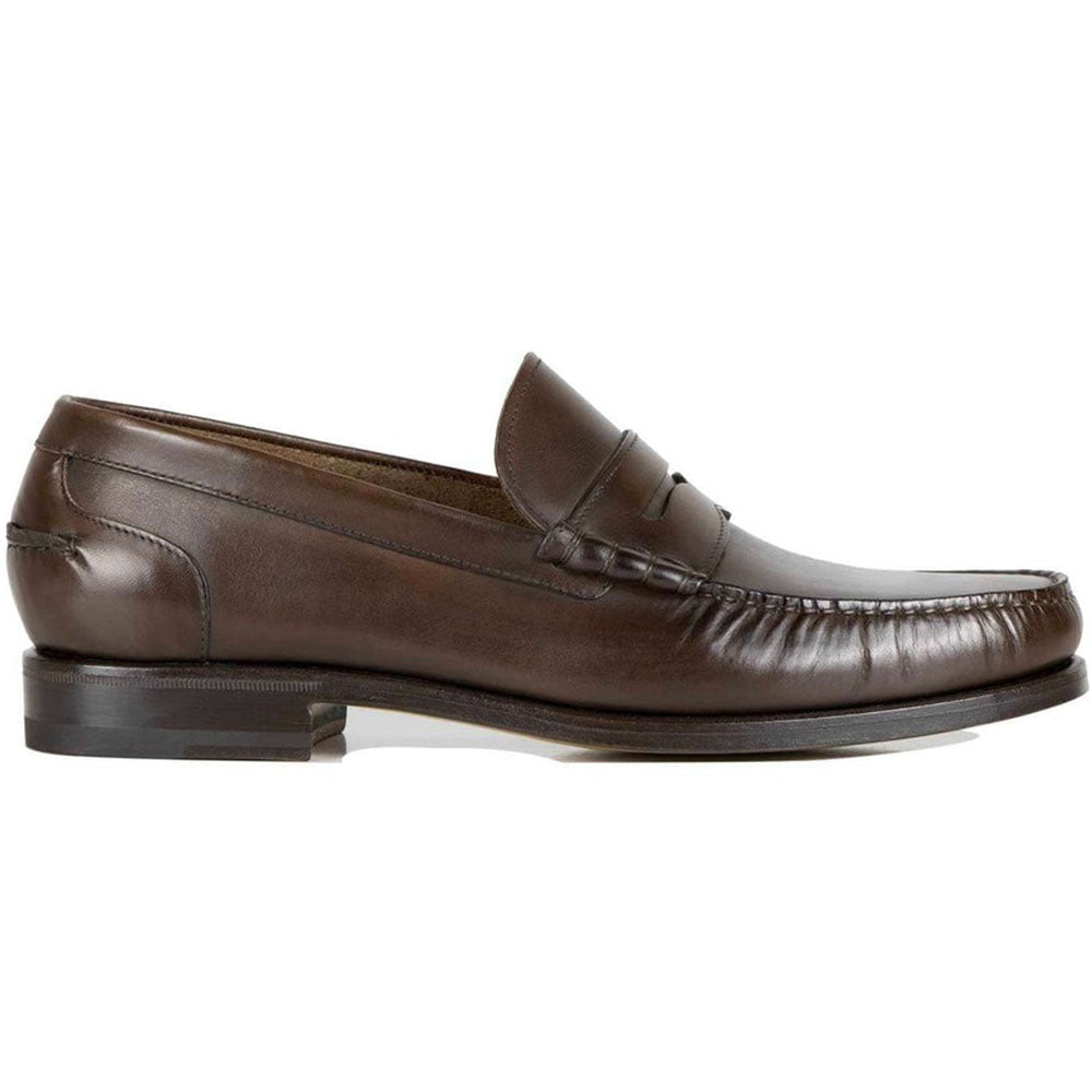 Il Gergo Tazzio Penny Loafers Brushed Dark Brown | MensDesignerShoe.com