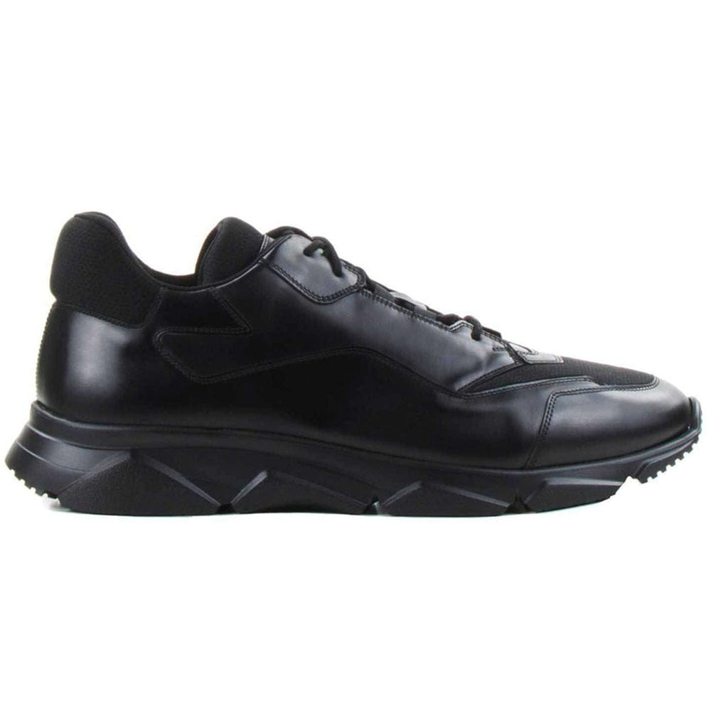 Il Gergo Zero Hi-Top Sneakers Calfskin/ Fabric Black | MensDesignerShoe.com