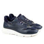 Il Gergo Zero Hi-Top Sneakers Calfskin/ Fabric Blue