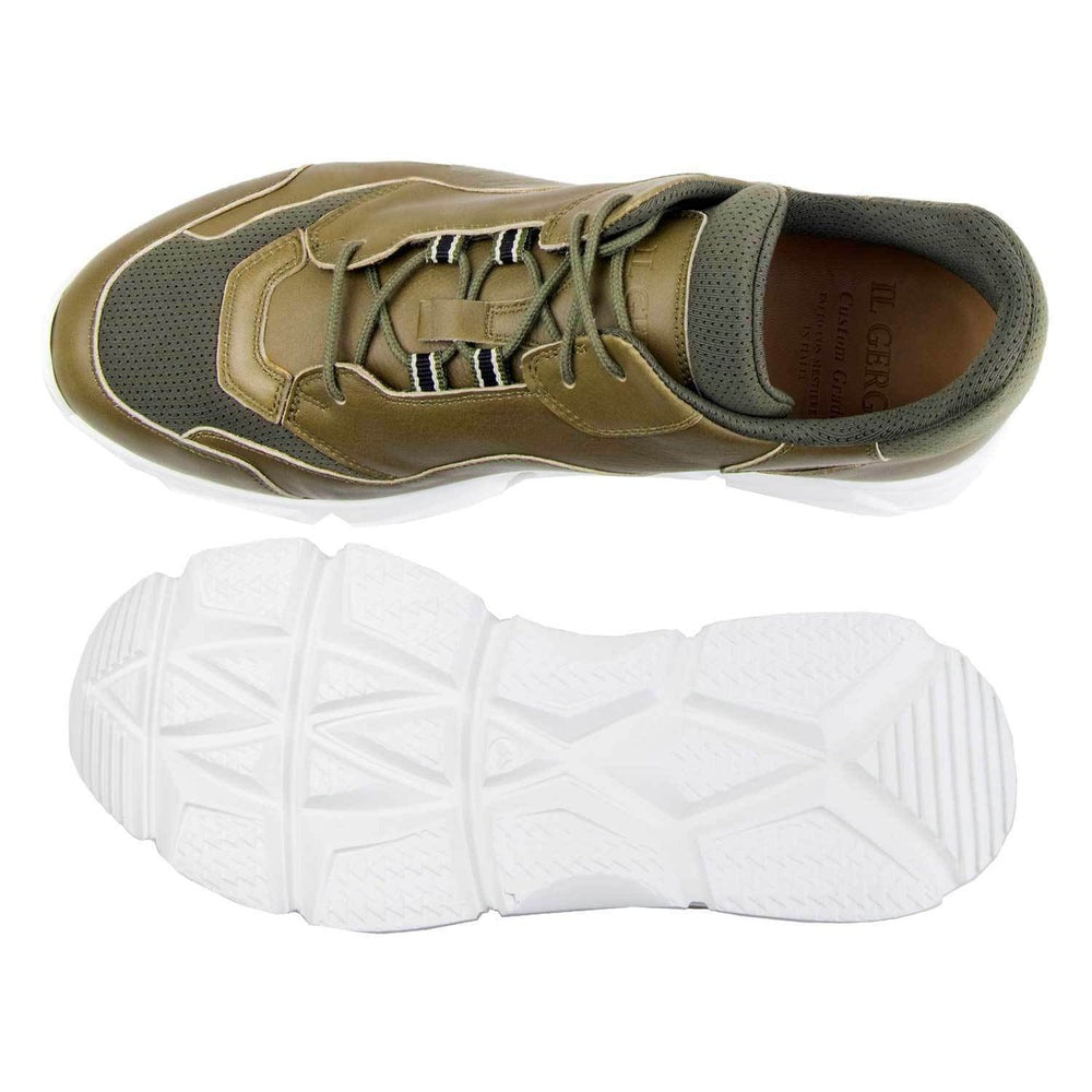 Il Gergo Zero Hi-Top Sneakers Calfskin/ Fabric Green