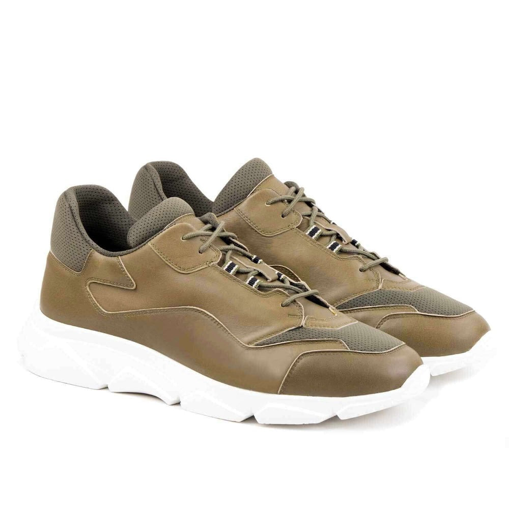 Il Gergo Zero Hi-Top Sneakers Calfskin/ Fabric Green