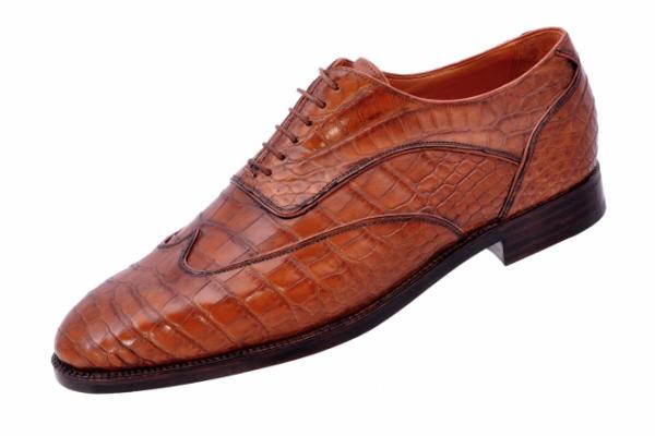 Ildiko Gal Calais Handmade Crocodile Wingtip Oxfords
