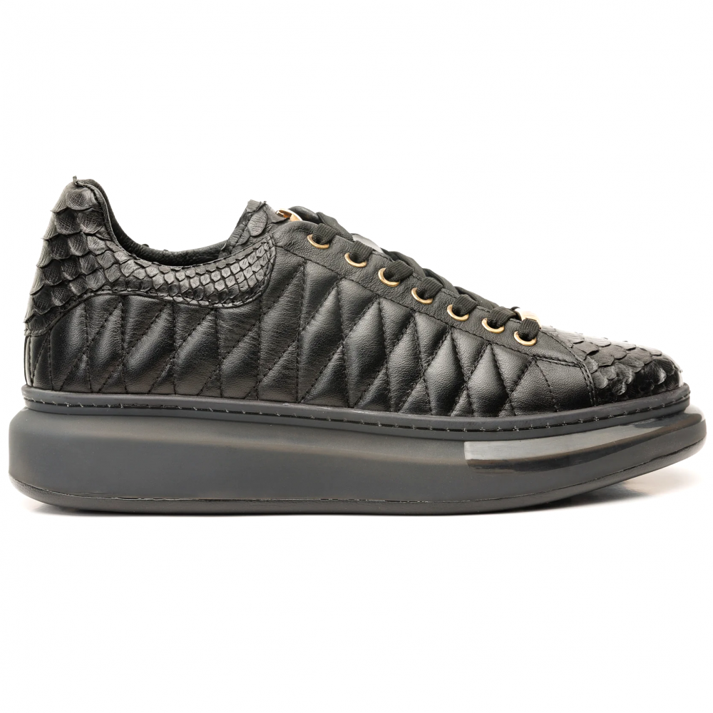Vinci Leather The Adler Black Snk Leather Sneaker Limited Edition (17474 S-1)