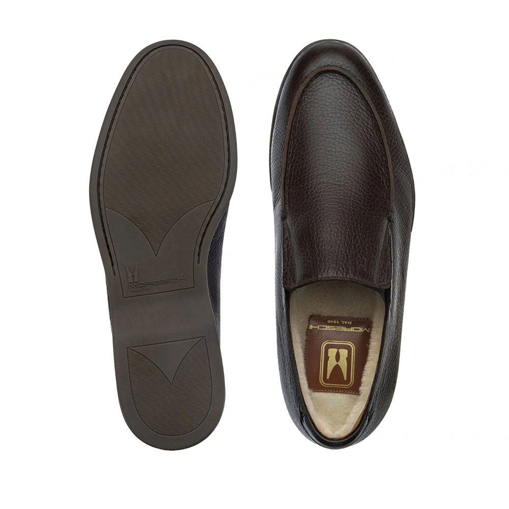 Moreschi Portland Winter Deerskin Loafer Dark Brown