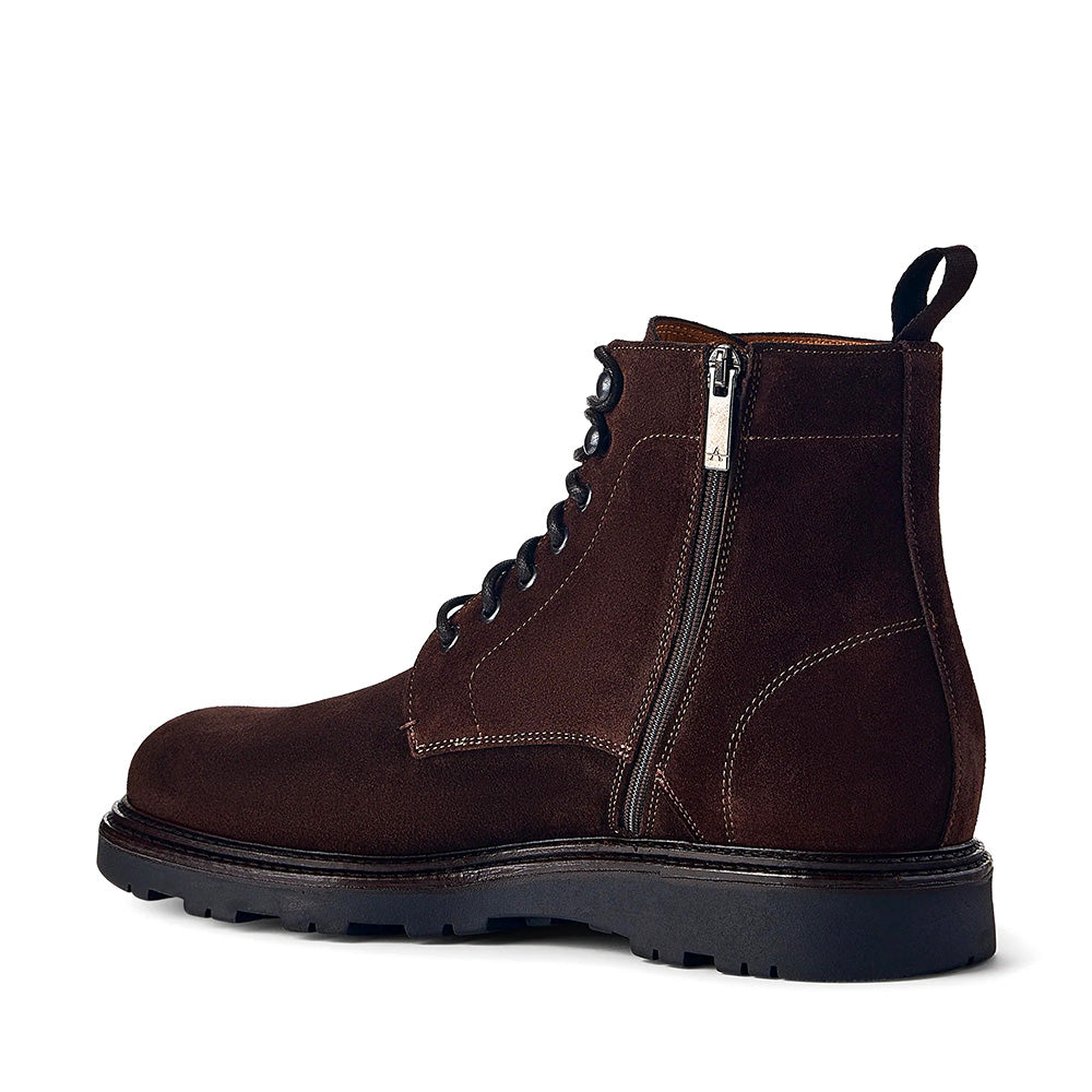 Aquatalia Agostino Suede Lace-Up Boot Dark Brown